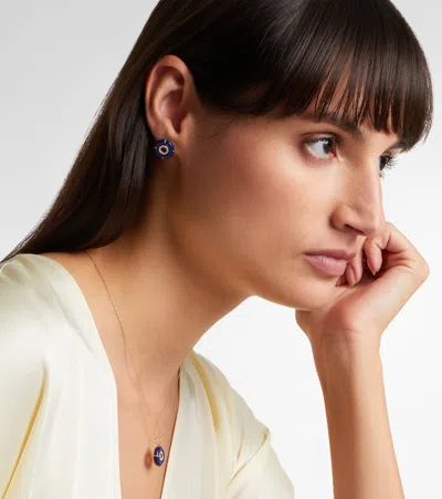 Mateo 14kt Gold Earrings With Lapis Lazuli And Diamonds In Blue