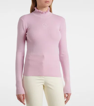 Cordova Womens Peony Kitz Frilled-neck Merino Wool-blend Jumper In Pink