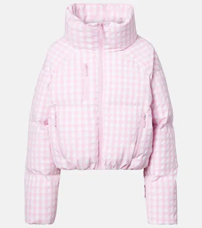 Cordova Cortina Gingham Down Ski Jacket In Pink