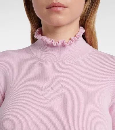 Cordova Womens Peony Kitz Frilled-neck Merino Wool-blend Jumper In Pink