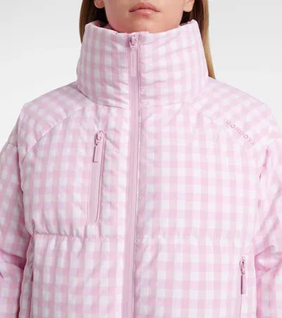 Cordova Cortina Gingham Down Ski Jacket In Pink
