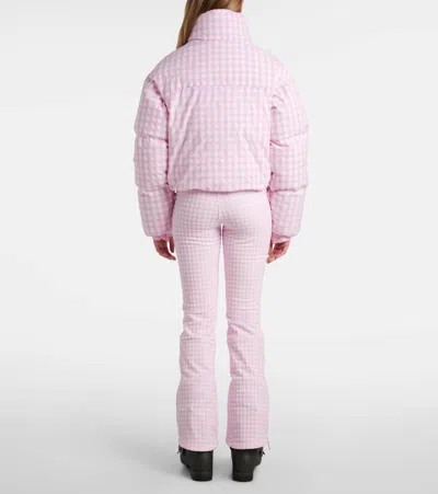Cordova Cortina Gingham Down Ski Jacket In Pink