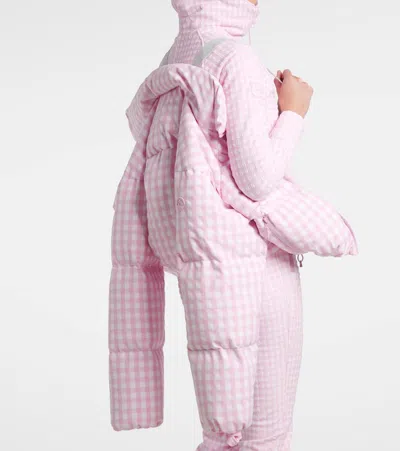 Cordova Cortina Gingham Down Ski Jacket In Pink