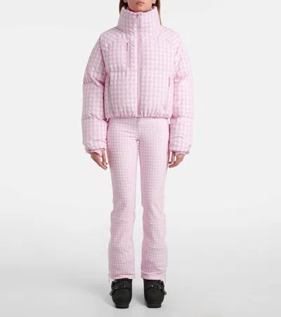 Cordova Cortina Gingham Down Ski Jacket In Pink