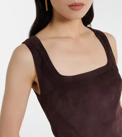 Stouls Edie Suede Tank Top In Brown