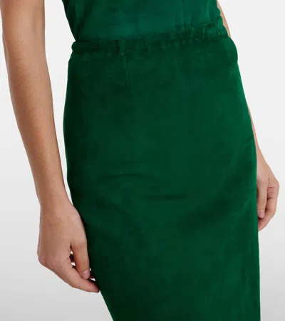 Stouls Gilda Suede Pencil Skirt In Green
