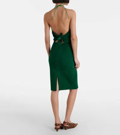 Stouls Gilda Suede Pencil Skirt In Green