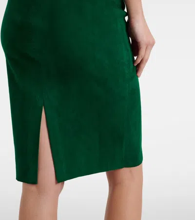 Stouls Gilda Suede Pencil Skirt In Green