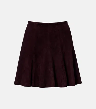 Stouls Mila Suede Miniskirt In Burgundy