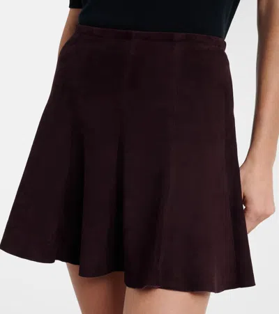 Stouls Mila Suede Miniskirt In Burgundy