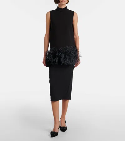 Max Mara Tailored Midi Skirt In Smooth Triacetate In Black