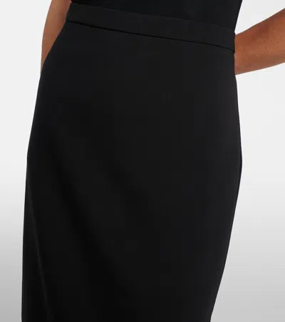 Max Mara Tailored Midi Skirt In Smooth Triacetate In Black