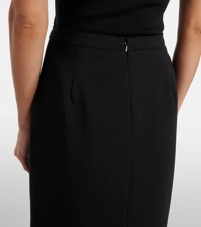 Max Mara Tailored Midi Skirt In Smooth Triacetate In Black