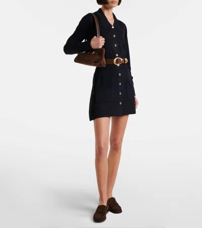 Frame Wool Polo Dress In Black