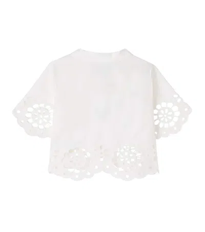 Zimmermann Awaken Embroidered Scalloped Cotton Shirt In White