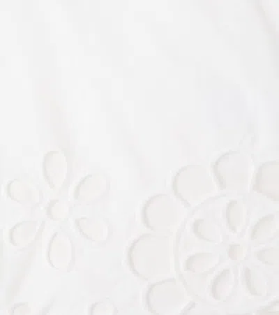 Zimmermann Awaken Embroidered Scalloped Cotton Shorts In White