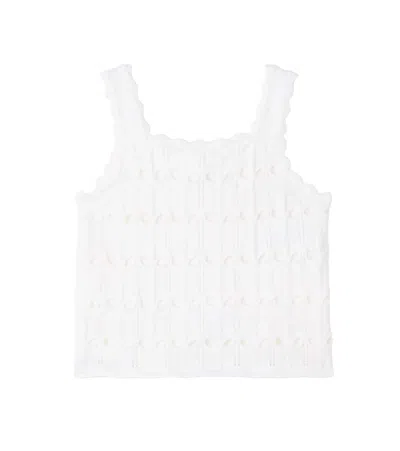 Zimmermann Cutout Scalloped Wool And Cotton Tank Top In Neutral