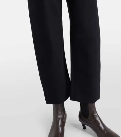 Nili Lotan Shon Virgin Wool Barrel-leg Pants In Black
