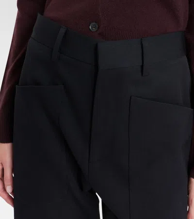 Nili Lotan Shon Virgin Wool Barrel-leg Pants In Black