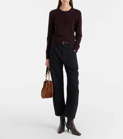 Nili Lotan Shon Virgin Wool Barrel-leg Pants In Black