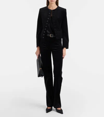 Nili Lotan Patti Cotton Velvet Jacket In Black