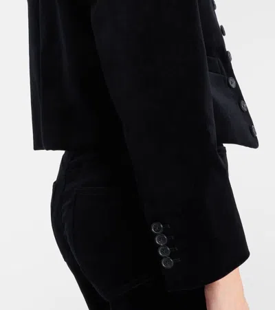 Nili Lotan Patti Cotton Velvet Jacket In Black