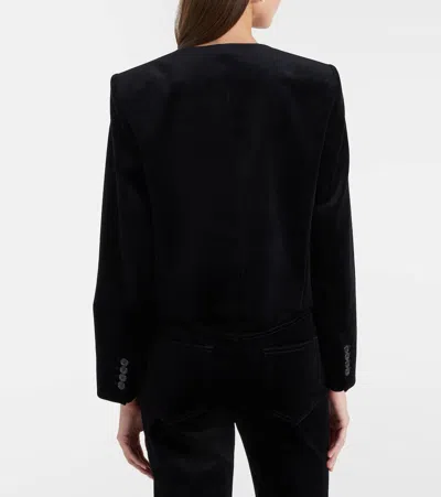 Nili Lotan Patti Cotton Velvet Jacket In Black