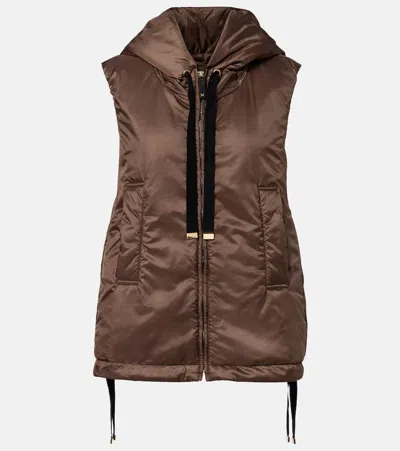 Max Mara The Cube Greengo Padded Vest In Brown