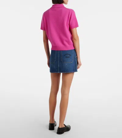 Givenchy Short-sleeve Cashmere-wool Polo Shirt In Pink