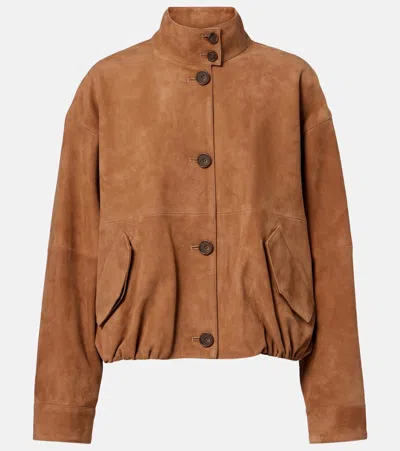 Simkhai Suede Marley Bomber Jacket In Brown