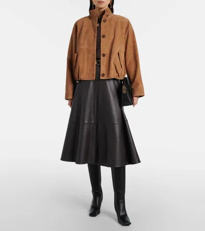 Simkhai Suede Marley Bomber Jacket In Brown