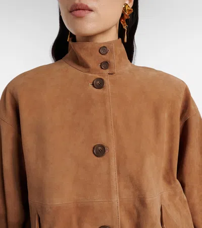 Simkhai Suede Marley Bomber Jacket In Brown