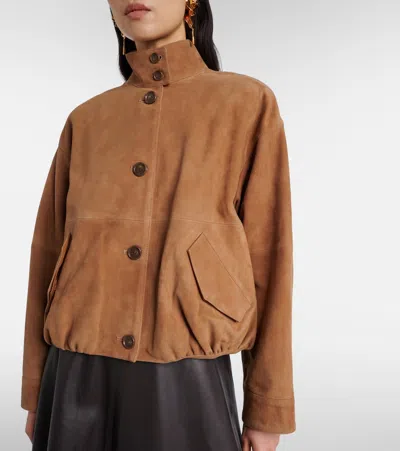 Simkhai Suede Marley Bomber Jacket In Brown