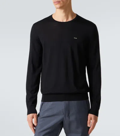 Prada Virgin Wool Sweater In Black