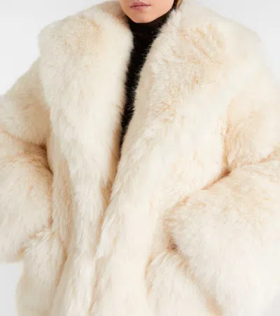 Self-portrait Plush Jacket In Neutral