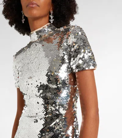 Self-portrait Sequined Midi Dress In Multi
