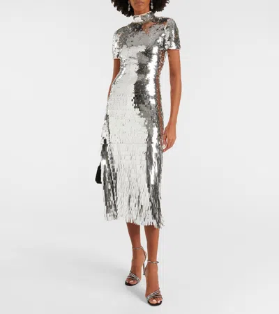 Self-portrait Sequined Midi Dress In Multi