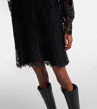 Chloé Women Black Lace Long-sleeved Mini Dress In Black