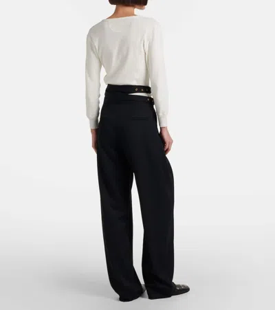 Chloé Virgin Wool Wide-leg Pants In Black