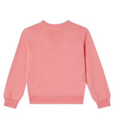 Bonpoint Liesel Embroidered Cotton Sweater In Pink