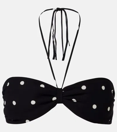 Adriana Degreas Polka-dot Bandeau Bikini Top In Black