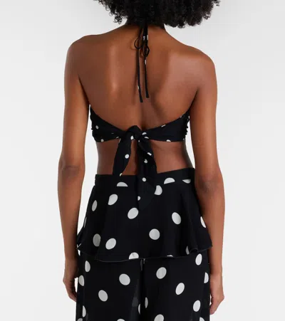 Adriana Degreas Polka-dot Bandeau Bikini Top In Black