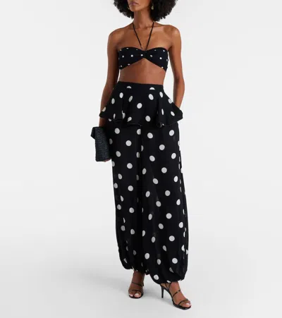 Adriana Degreas Polka-dot Bandeau Bikini Top In Black