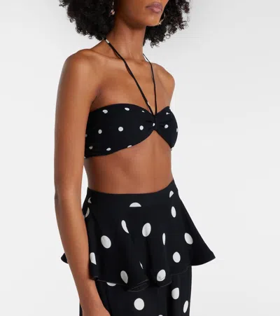 Adriana Degreas Polka-dot Bandeau Bikini Top In Black