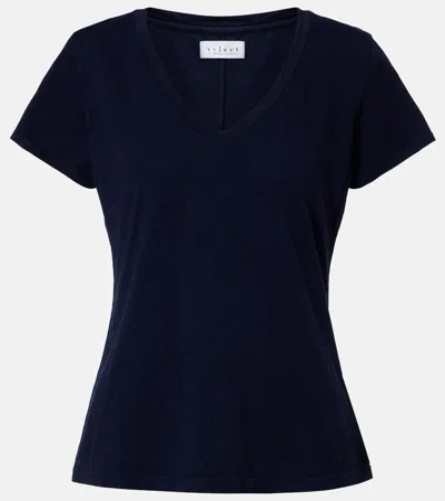 Velvet Lillith Cotton T-shirt In Blue