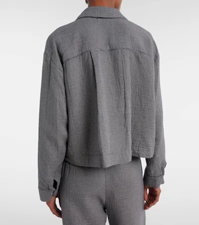 Velvet Adeline Houndstooth Cotton Shirt In Gray