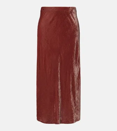 Velvet Felicity  Midi Skirt In Brown