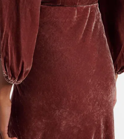 Velvet Felicity  Midi Skirt In Brown