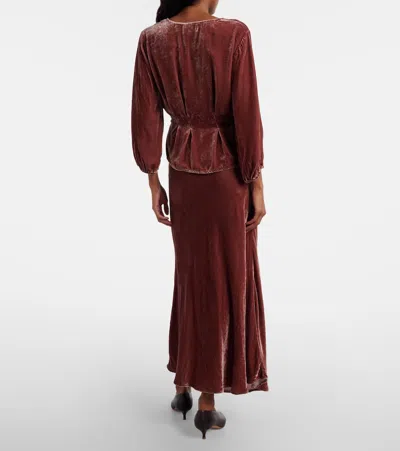 Velvet Felicity  Midi Skirt In Brown