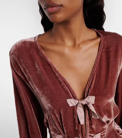 Velvet Elida Bow-detail  Top In Brown